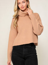 Load image into Gallery viewer, Camel Turtleneck Knit Sweater