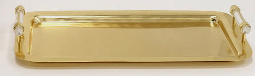 Gold Tray With Acrylic Handles