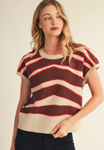 Load image into Gallery viewer, Oatmeal Zebra Print SS Sweater Top