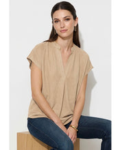 Load image into Gallery viewer, Taupe Soft Matte V-Neck SS Blouse