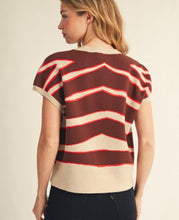 Load image into Gallery viewer, Oatmeal Zebra Print SS Sweater Top