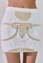 Load image into Gallery viewer, Cream Embroidered Mini Skirt