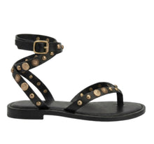 Load image into Gallery viewer, Matisse Black Athena Stud Wrap Sandal