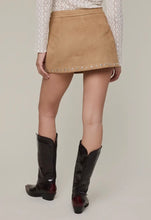 Load image into Gallery viewer, Camel Suede One Side Split Skort
