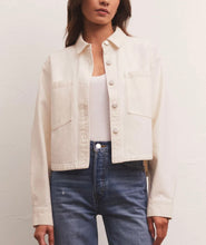 Load image into Gallery viewer, Z Supply Cropped Bone Denim Jacket