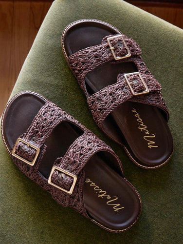 Matisse Brown Crochet Posey Slide  Sandal