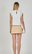 Load image into Gallery viewer, Cream Embroidered Shoulder Slvls Top