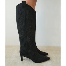 Load image into Gallery viewer, Coconuts Matisse Abrams Black Suede Kitten Heel Boot