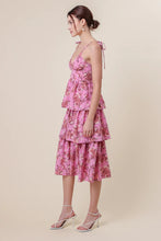 Load image into Gallery viewer, Rose Bloom Tiered Midi Dress