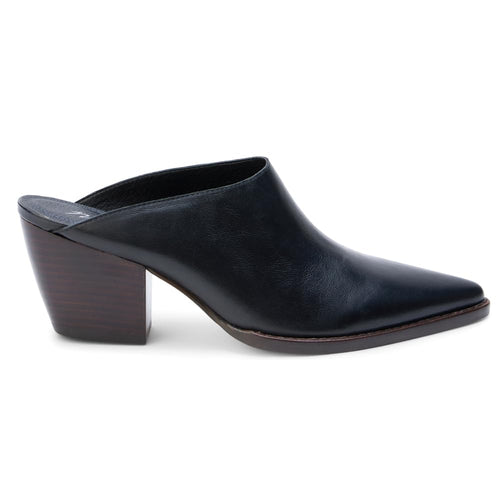 Matisse Black Leather Cammy Slide