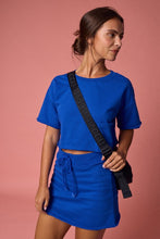 Load image into Gallery viewer, Blue Crop Tshirt Skort Set