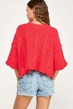 Load image into Gallery viewer, Red Cable Stitch Sweater