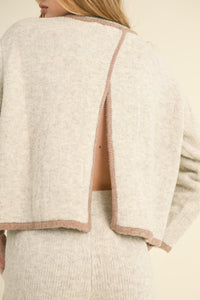 Color Contrast Knit Cross Back Sweater