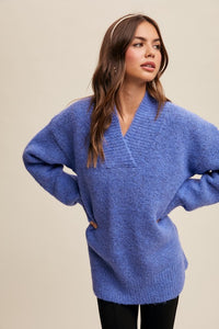 Bright Blue Slouchy Soft Sweater