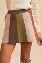 Load image into Gallery viewer, Mocha Combo Stripe Knit Skirt