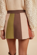 Load image into Gallery viewer, Mocha Combo Stripe Knit Skirt