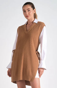 Tan Sweater Shirt Dress