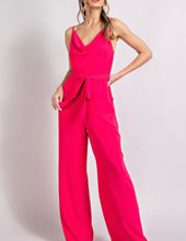 Load image into Gallery viewer, Hot Pink Slvls Cowl Neck Jumpsuit