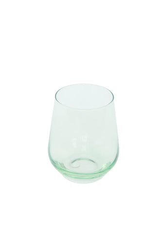 Estelle Stemless Wine Glass-Mint Green