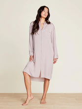 Load image into Gallery viewer, Barefoot Dreams Feather Washed Satin Piped Nightshirt