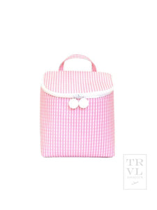 TRVL Take Away Insulated Bag- Gingham Pink