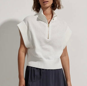 Varley Snow White Fulton Cropped Knit Top