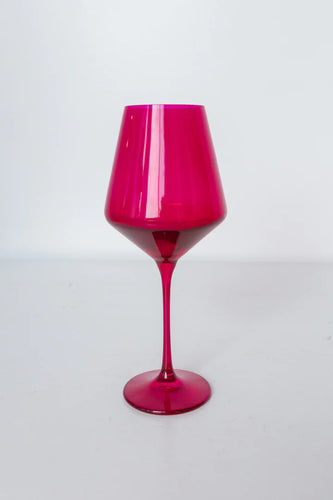 Estelle Stemware Wine Glass-Fuchsia