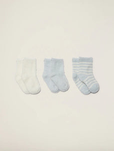 Barefoot Dreams CCL Infant Socks 3-Pack-Blue/Pearl