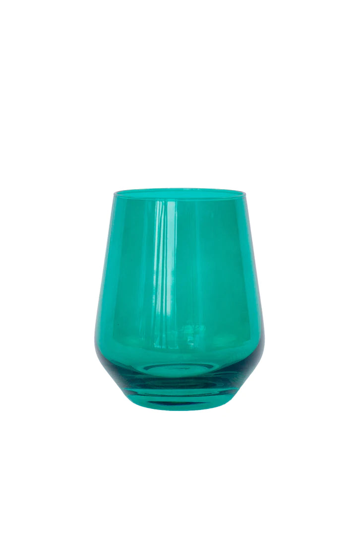 Estelle Stemless Wine Glass-Emerald