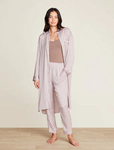 Barefoot Dreams Feather Washed Satin Piped Nightshirt