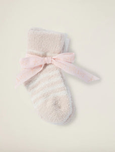 Barefoot Dreams CCL Infant Socks 3-Pack-Pink/Pearl