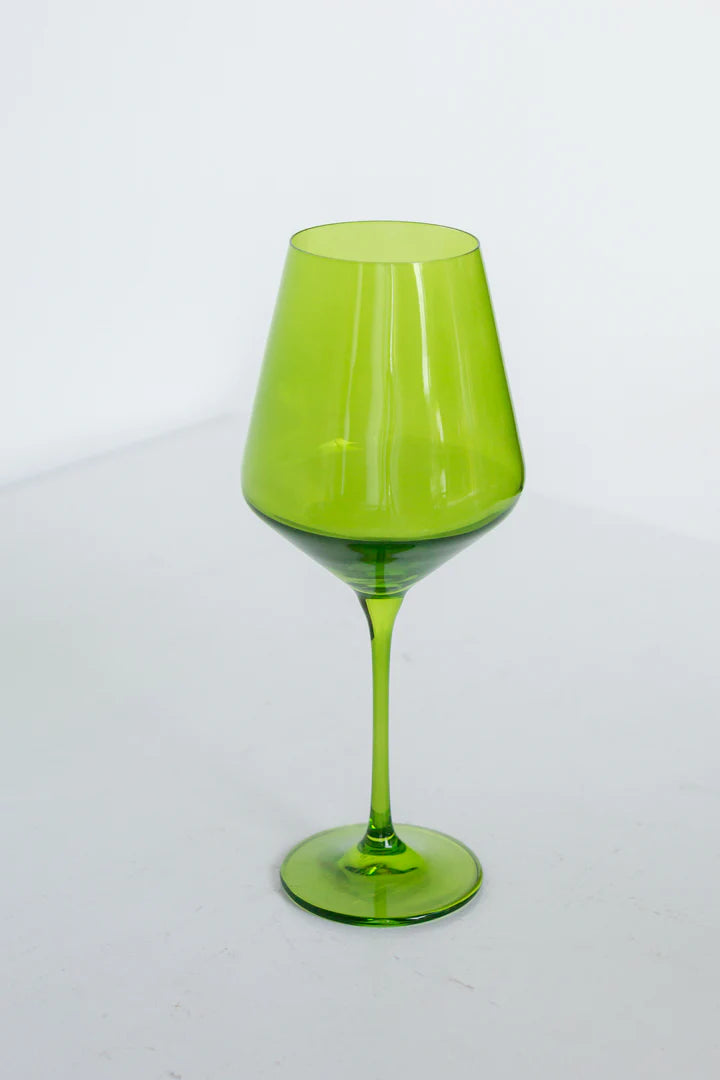 Estelle Stemware Wine Glass-Forest Green
