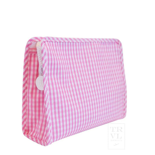 TRVL Roadie Medium Bag- Gingham Pink